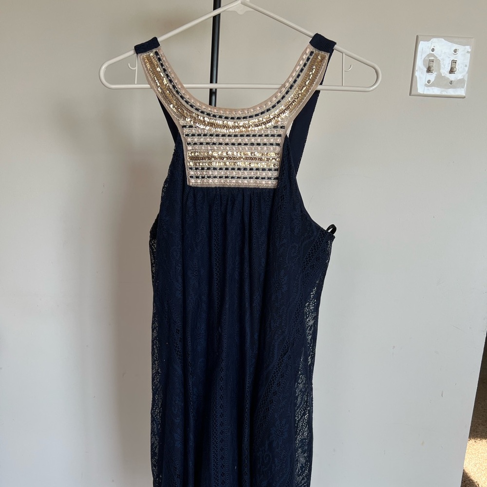 Navy blue lace summer dress